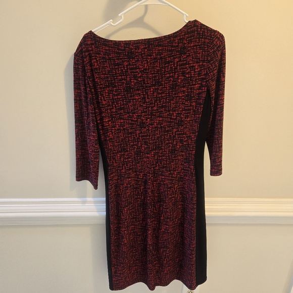 Lauren Ralph Lauren Burgundy Black Sheath Dress Size 10 - Picture 3 of 4